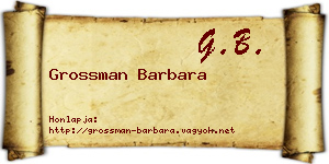 Grossman Barbara névjegykártya